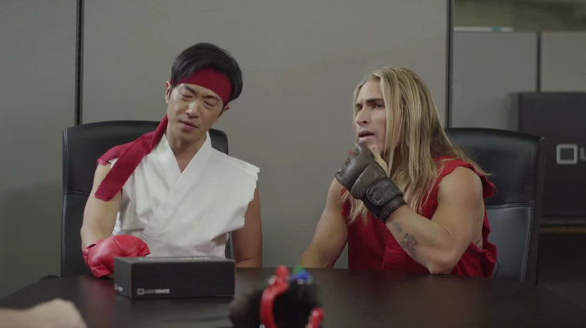 lootcrate's tweet photo. #ICYMI, we brought in some EXPERTS for advice on crate items. ;) https://t.co/AAuPVy1Heo #SFV #COMBAT #ThemeVideo https://t.co/OwRGBF1MH0
