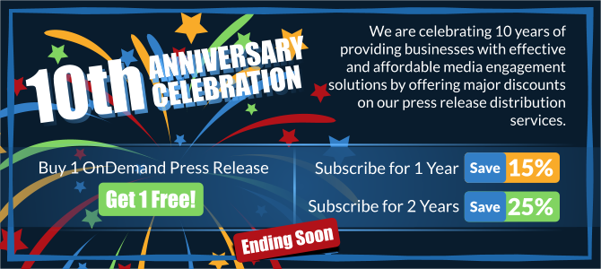ReleaseWireNews's tweet photo. Quick reminder, our 10th anniversary sale is ending soon! - https://t.co/egA1KgxrC8 https://t.co/v67adnumDd