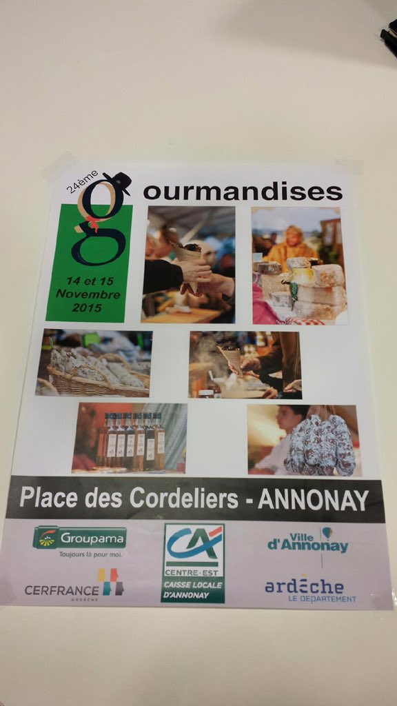 Paviet3's tweet photo. Venez découvrir les 14 et 15 novembre à Annonay les produits du terroir 
24 ème gourmandises ! https://t.co/E3ck2rAZaT