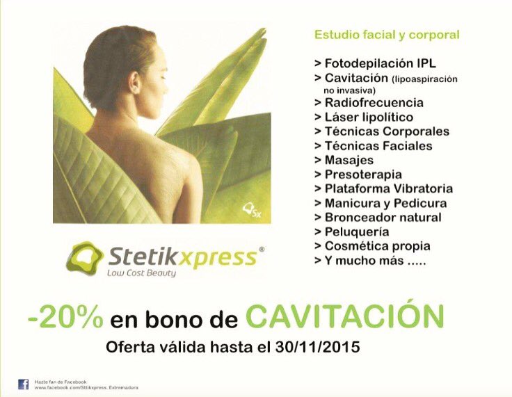 StetikXpressPla's tweet photo. Oferta para nuestros seguidores de Facebook (Stetikxpress Extremadura)
Dale a me gusta y comparte la publicación!😮😀 https://t.co/3kkXR1bLCE