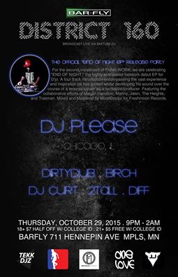 BARFLYmpls's tweet photo. Tomorrow @deetothejoe #EndofNight EP Release Party DJo and his @District160 crew will be holding down the Front Room https://t.co/RLi90WkiAH