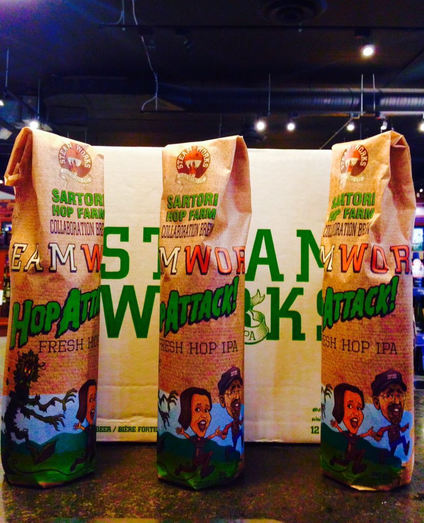 JackLonsdales's tweet photo. @steamworksbeer HopAttack is here!!  🍻 https://t.co/QR5ExW3Amn