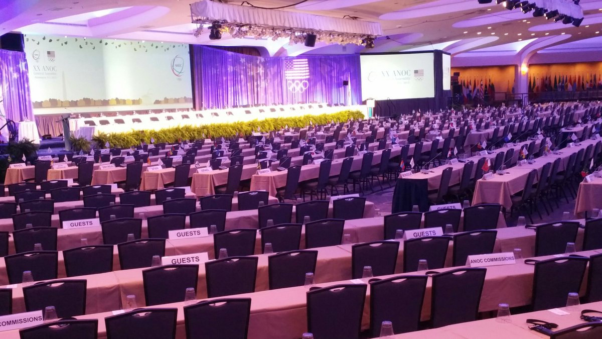 EHula_ATR's tweet photo. #atrdc General Assembly seating ready for #ANOC in Washington. https://t.co/6zEk25IHVO
