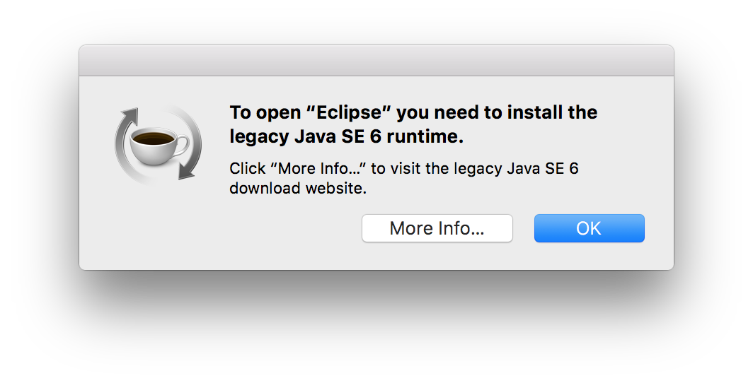 walokra's tweet photo. No, #Eclipse. I don't need to install legacy #JDK6 from Apple. Getting #JDK8 from Oracle for #OSX is better. https://t.co/vHr0YQmVAz