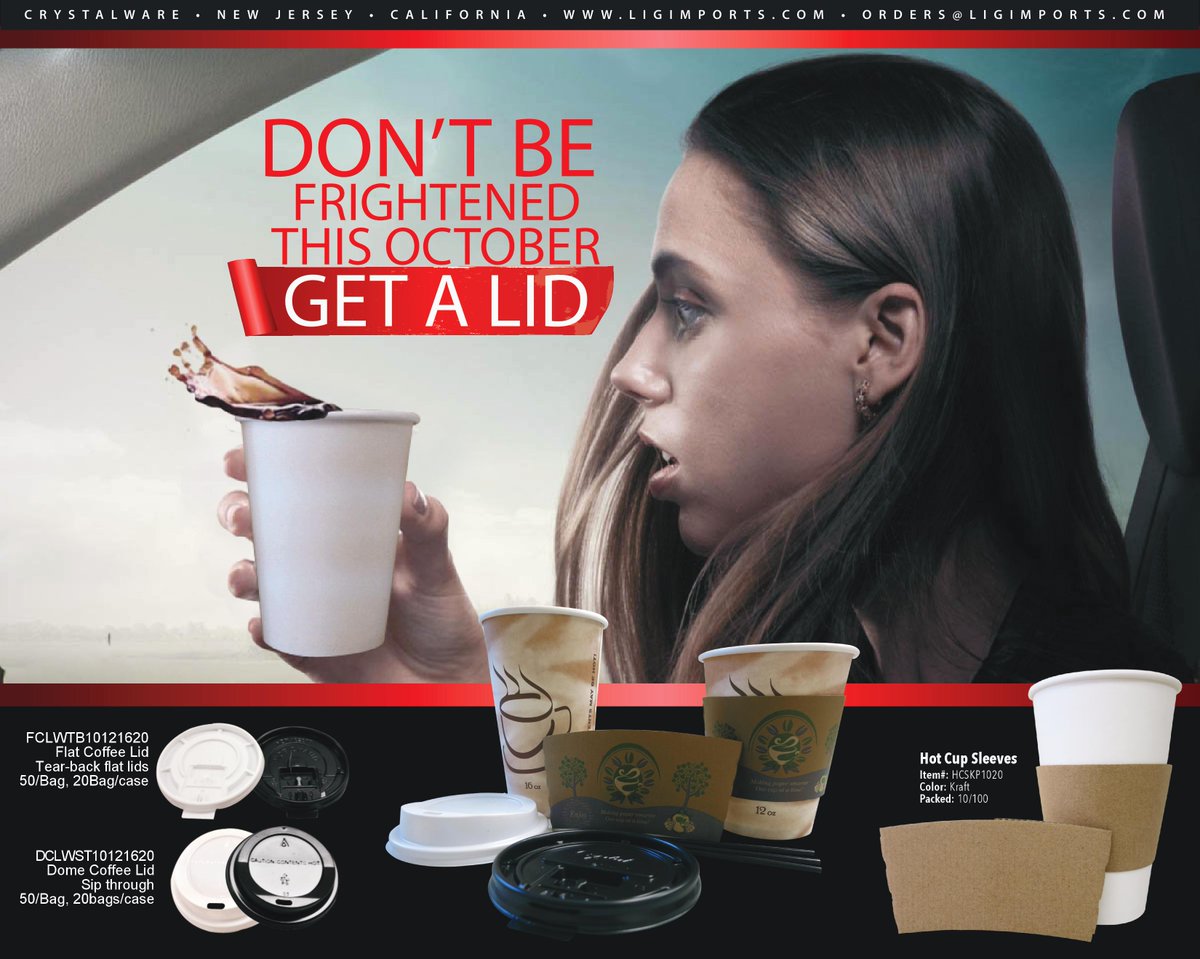CrystalWareLLC's tweet image. Easily spooked? Let's Get a lid for your Beverage. @rjschinner @BunzlDist @benjaminfoods ligimports.com/hotcups.php