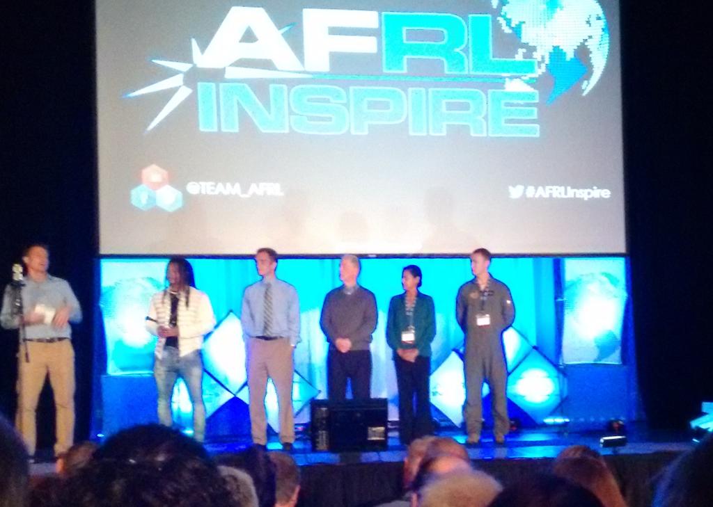 alantwall's tweet photo. Nandini Iyer (2nd from right) representing Battlespace Acoustics among the greats at #AFRLInspire. https://t.co/1wl3E3GANV