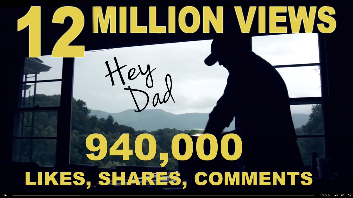 mattstillwell's tweet photo. 12 Million view on my new music video "Hey Dad" Thanks everybody! WATCH IT HERE: https://t.co/lcIL05SyPt https://t.co/ekDQpmIDdj
