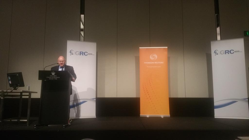 kmac_aunz's tweet photo. Welcome Neil Jeans at @GRCInstitute breakfast #austrac #aml @RiskManagement #theanswerconpany #grc2015 https://t.co/XVvoU46Caz