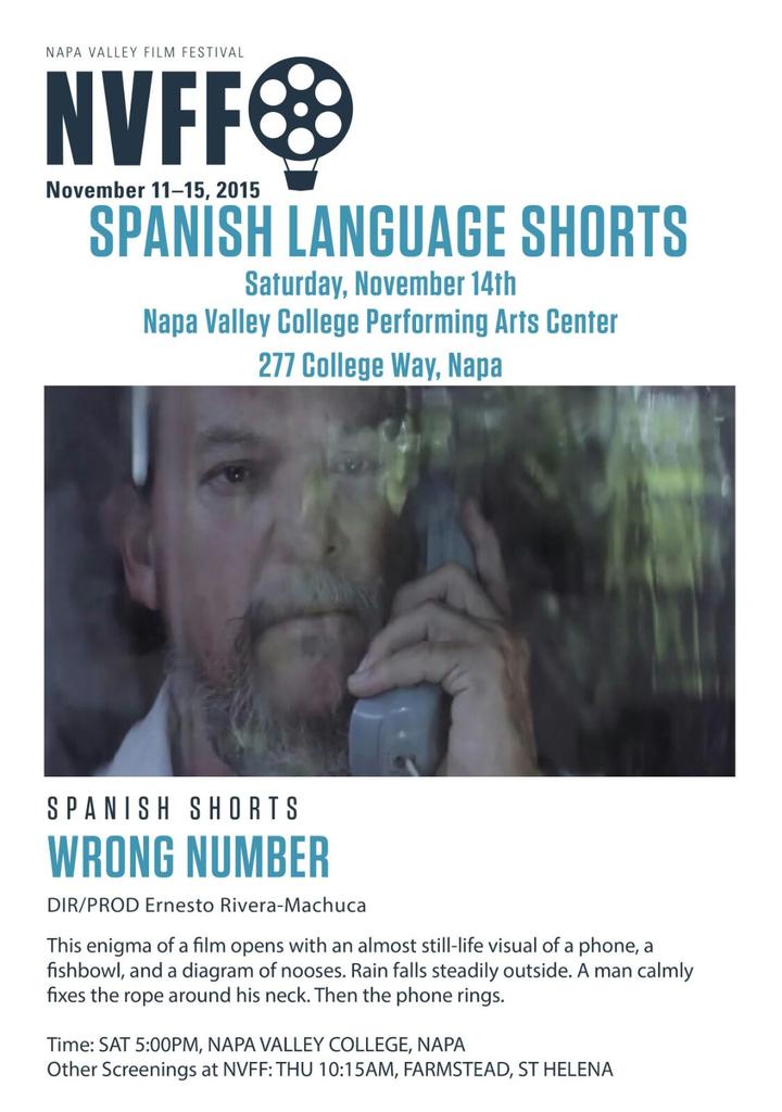 ERiveraMachuca's tweet photo. Wrong Number at the Napa Valley Film Festival https://t.co/t2GzfIKPb2