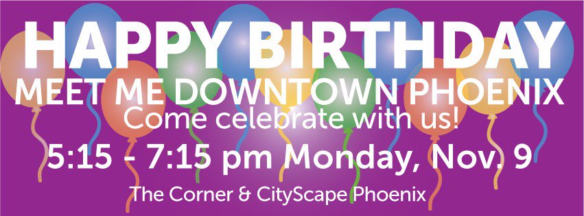 asudpc's tweet image. The weather is fantastic! Join @MMDTPHX for their birthday celebration at CityScape on Monday, Nov. 9.