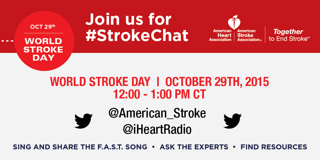 American_Heart's tweet image. Raise your voice w @iHeartRadio + @American_Stroke on #WorldStrokeDay to end stroke. Join #strokechat 10/29 noon CT.