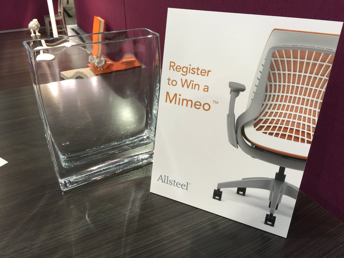 Allsteel's tweet photo. Why just #MeetMimeo when you can Win a Mimeo. Drop a biz card in the bowl at our Booth 713. #NeoConEast15 https://t.co/1L9Nk3tzfJ