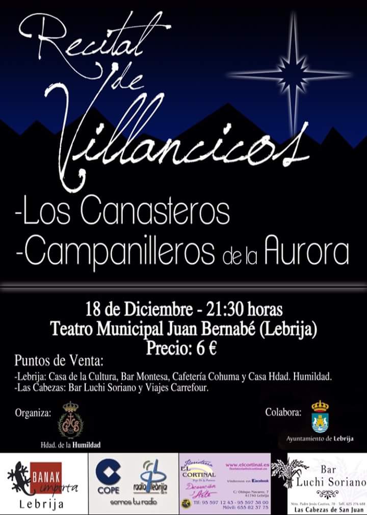 HUMILDADDELEBRI's tweet photo. Recital de Villancicos para el próximo día 18 de Dic. organizado por la Hdad. @los_auroros10 @Canasteros https://t.co/kjRz2DlURL