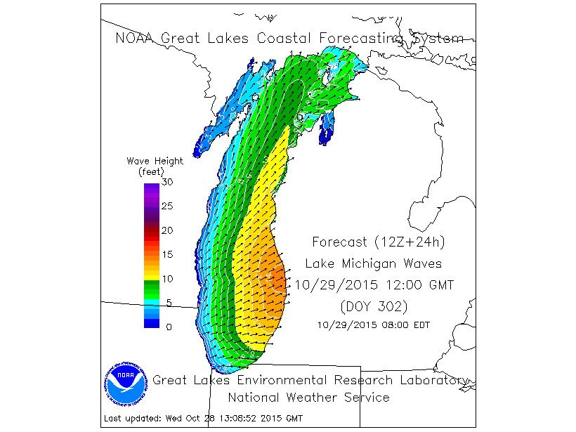 MLive's tweet photo. Gale warnings for all of Michigan's Great Lakes, 15-foot waves expected https://t.co/pWVclpfsOS https://t.co/8fTWGB2iQm
