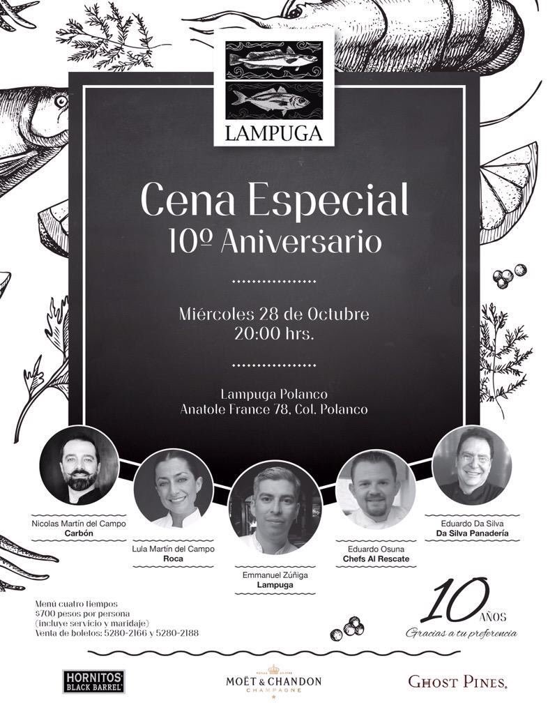 Felicidades <a href="/LampugaMX/">Lampuga</a> 10 años! Nos vemos en la cena