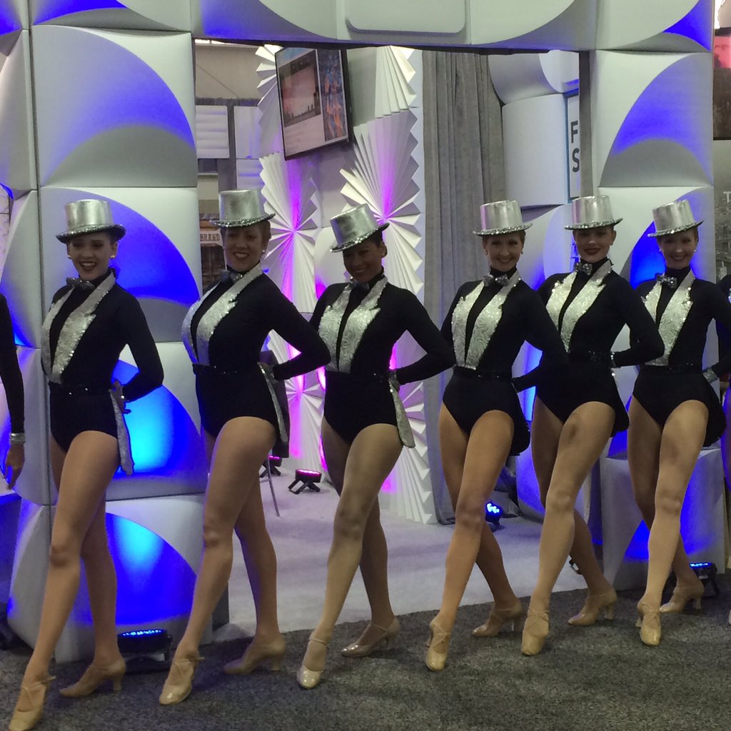 PinkDeb's tweet photo. Leagacy Dancers precision dance co started by former Rockettes. #bizbash @FormSet backdrop! #isesnyc #eventprofs https://t.co/3z1Y6c725j