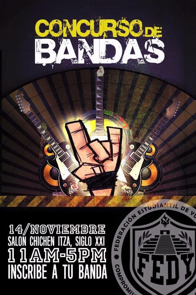 cefiuady's tweet photo. ¡CONCURSO DE BANDAS DE LA FEDY!

14 de noviembre | Salón Chichen Itza, Siglo XXI

¡CUPO LIMITADO! 🎤🎵🎸🎹 https://t.co/KOSpxh2T73