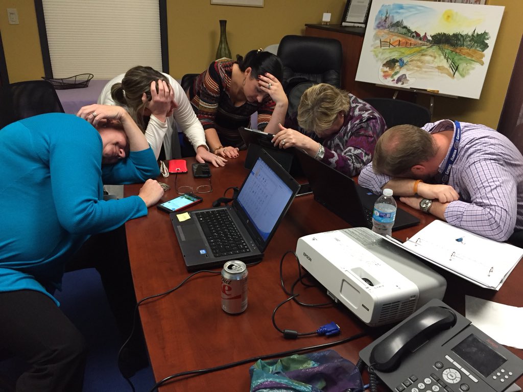 SarahPStewart's tweet photo. Working late and feeling stressed! #DPtest #ceoschool @bmueller73 @tiffanyhoback @MaryMcNevin https://t.co/A2lcFsUEkl