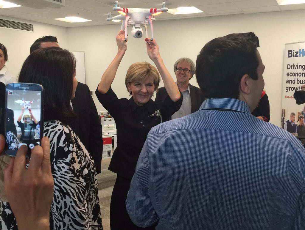 HonJulieBishop's tweet photo. Delighted to open Federal Govt supported #Realm Centre for Knowledge &amp; #Innovation at #Eastland https://t.co/usufQxgXWh