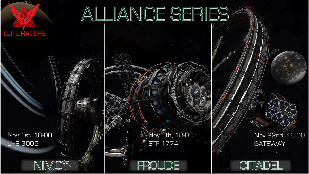 EliteRacers's tweet photo. The Alliance Series begins Nov 1st! Sign up on https://t.co/s7SMUSyHRs  @katerussell @RheaAyase @EliteDangerous https://t.co/Qdg5iQEAUx