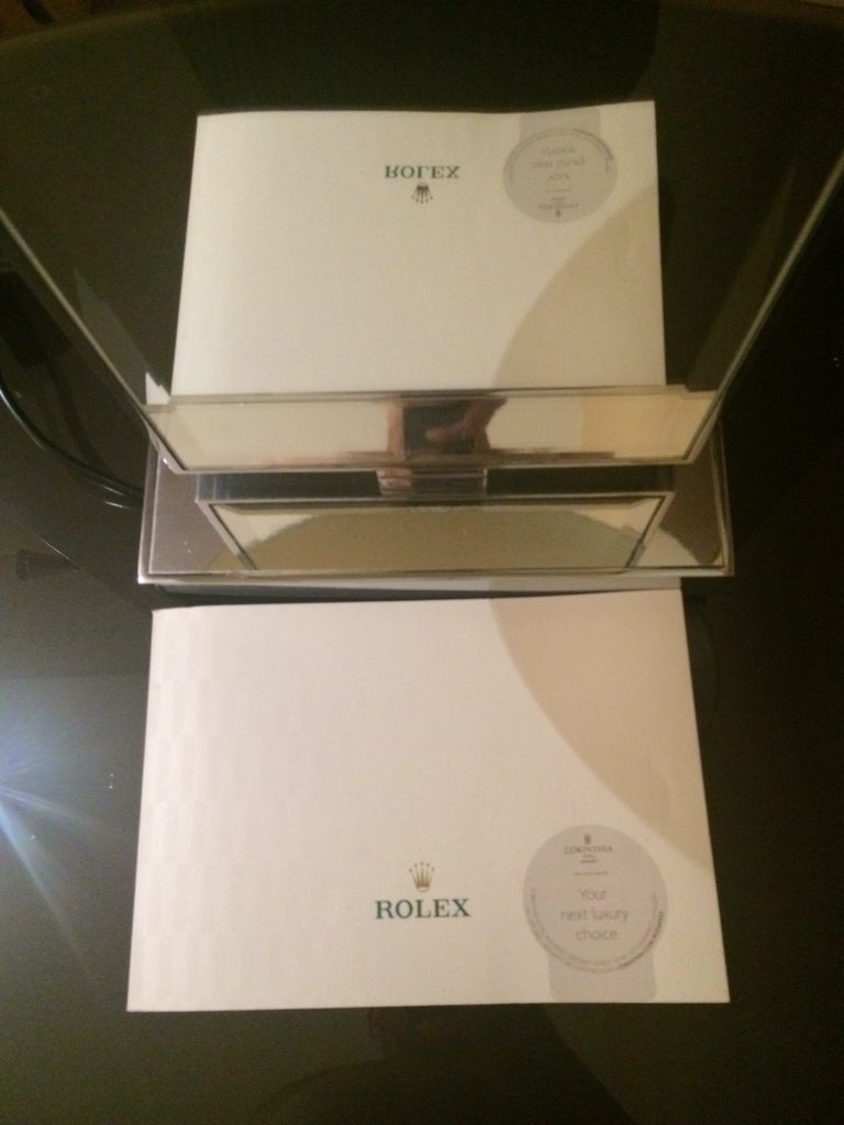 leeroyb's tweet photo. First time I've stopped in a hotel where they've left a Rolex catalogue on the bedside table #RTC2015 https://t.co/IiwK0za91x