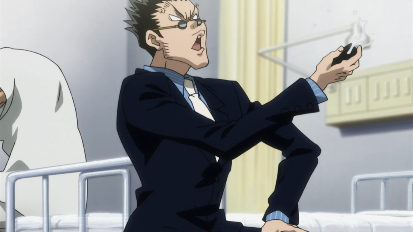 Why is Leorio eating his hand though?😂