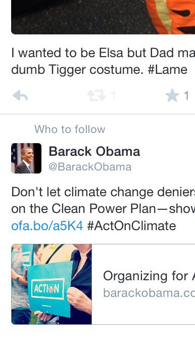 KateBingham1018's tweet photo. So Twitter recommends Barack Obama as 'Who to follow' for me, a 12 month old girl. https://t.co/tjJXhIZ1Q7
