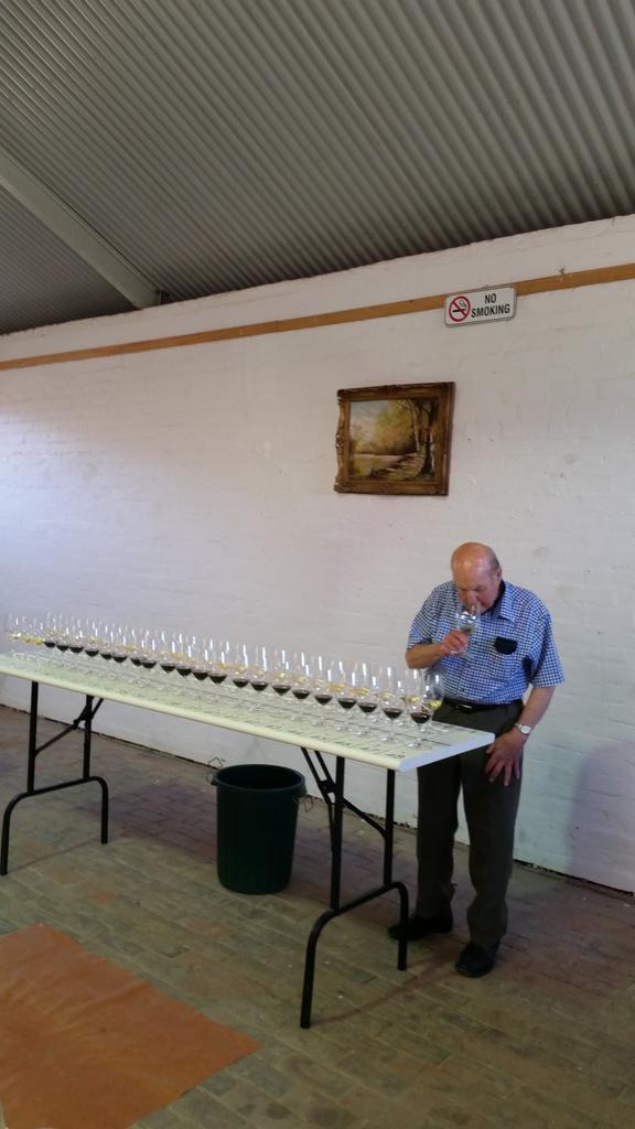 #CVWS15 Brother John May assessing the Provenance Trophy line up. Trophy named in his honour. #legend