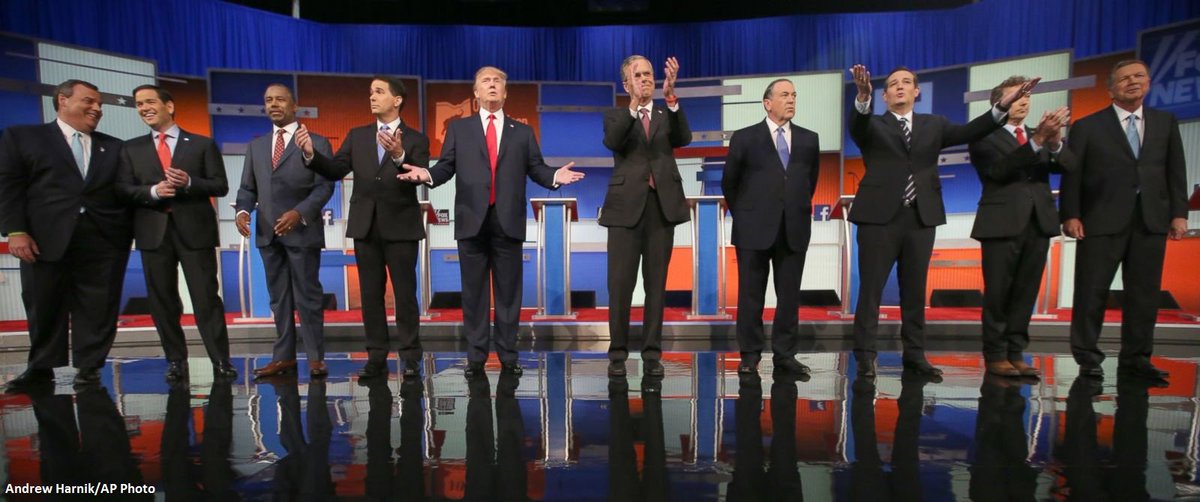 ABC's tweet photo. All you need to know about candidates' economic plans ahead of tonight's #GOPDebate https://t.co/VPPYyIUw92 https://t.co/jO1fR3aRAL