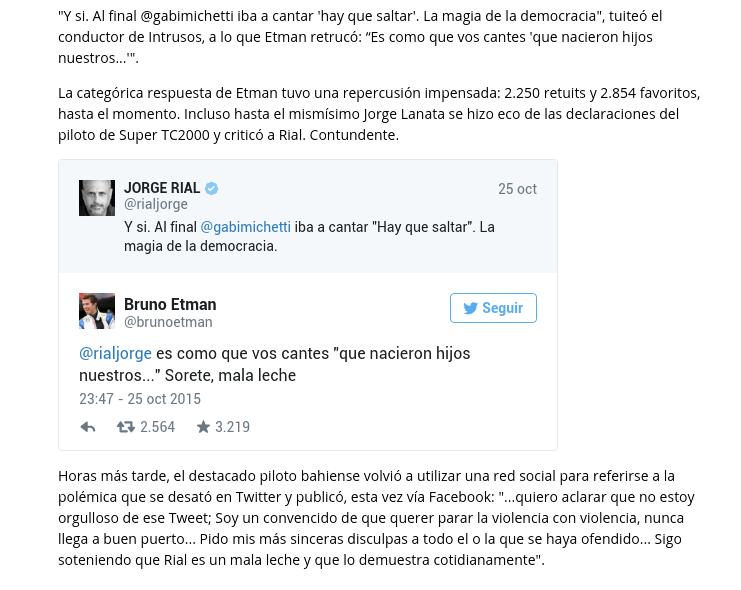 dadinun's tweet photo. Al bobo de Jorge Rial le hicieron tomar su propia medicina. El piloto Bruno Etman le bajo el copete con altura. https://t.co/jD4k7h2eiH