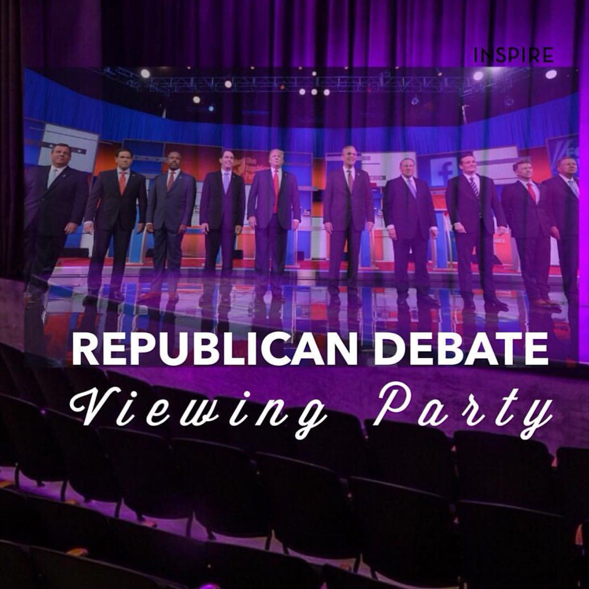 Enjoy the Republican Presidential debate streamed live into the theater TONIGHT 5pm! #DTLV #LasVegas