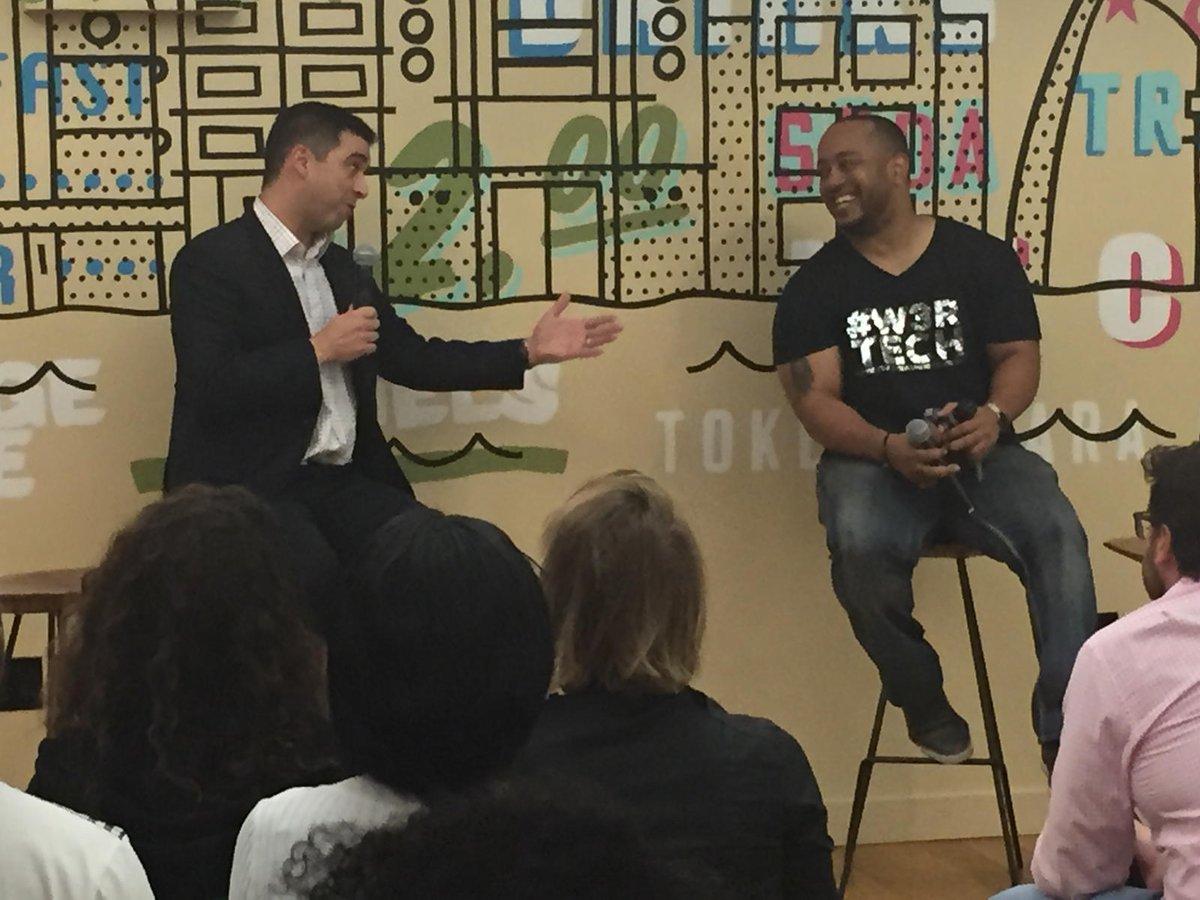 GPuccini's tweet image. @matthaggman speaks with Michael Hall during Launch of #w3rtech #digigrass #technology #knightfdn