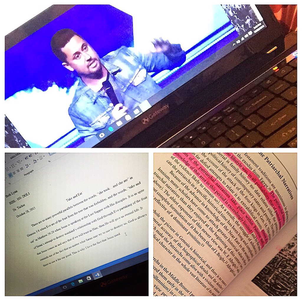 thebethlynn's tweet image. Thank goodness we live stream! 🙌🏼 #CollegeStudentProblems #HomeworkOverload #SystematicTheologyIsGonnaKillMe