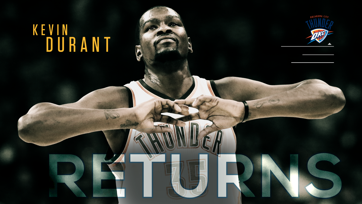 SportsCenter's tweet photo. KD is back! https://t.co/pGskg0WoUx