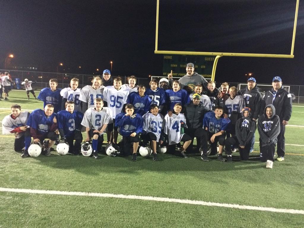 SAMFAColts's tweet photo. Thanks @EdmontonEsks Matt O'Donnell &amp; Wallace Miles for helping coach tonight. Proud to have you in our community! https://t.co/GuA0wXQB30