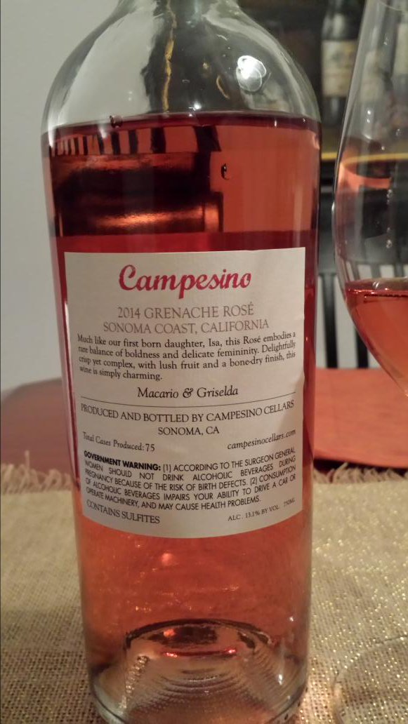 My wine tonight #SonomaChat just felt lije a night for Grenache Rose <a href="/Campesinowine/">Campesino Cellars</a>