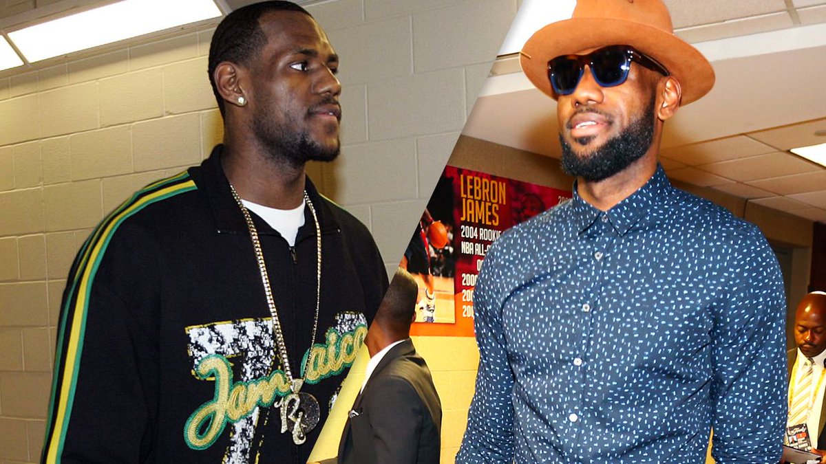 espn's tweet photo. The arena tunnel is their runway.

A look at players before and after the NBA dress code: https://t.co/dGp8YUDfIe https://t.co/CMTJMBRZB0