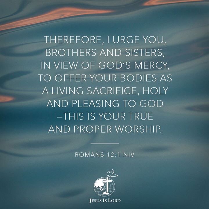 JILWorldwide's tweet photo. Romans 12:1 NIV #votd #verseoftheday #JIL #Jesus #JesusIsLord #JILchurch #JILworldwide https://t.co/rZsfbv1Q63