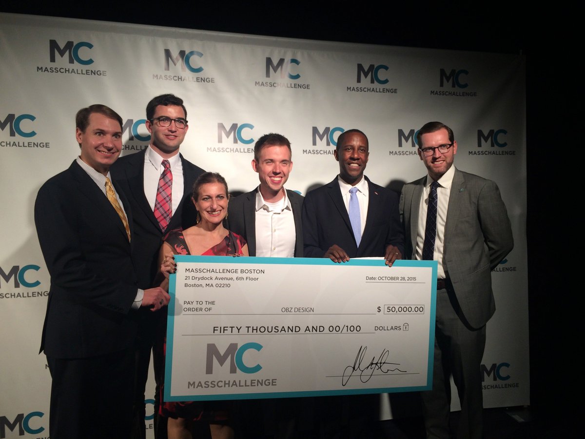 MassChallenge's tweet photo. Halfway through the $50K #MCAwards15 winners! @MayorWarren announces the next 0-equity check winner as @obz_design: https://t.co/91189CKlGQ