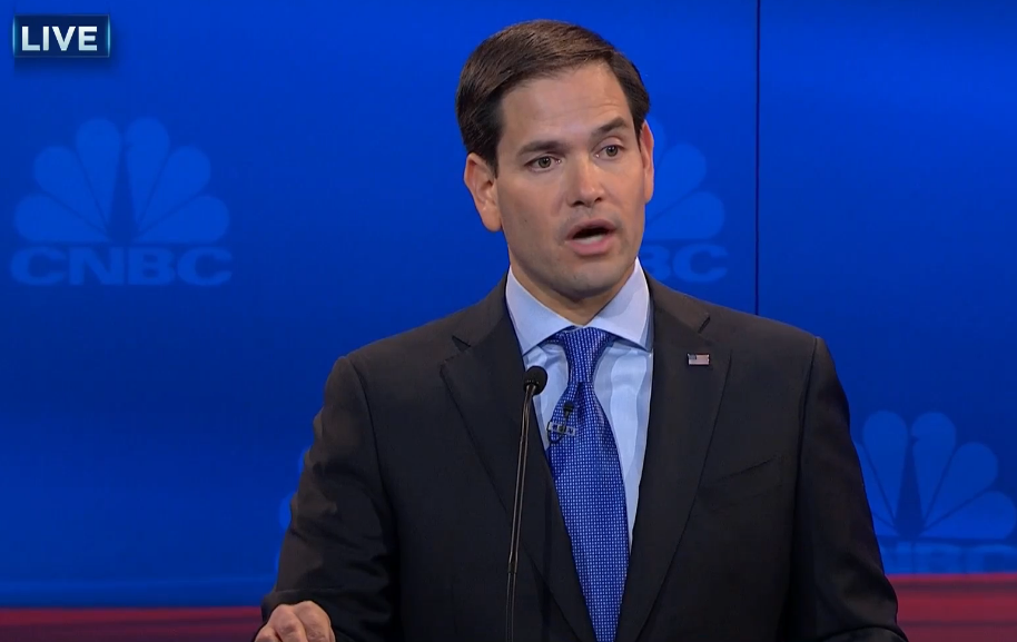 nycjim's tweet photo. Biggest applause so far: Rubio’s criticism of Sun-Sentinel newspaper as mainstream media. https://t.co/y2cZiqiFGj