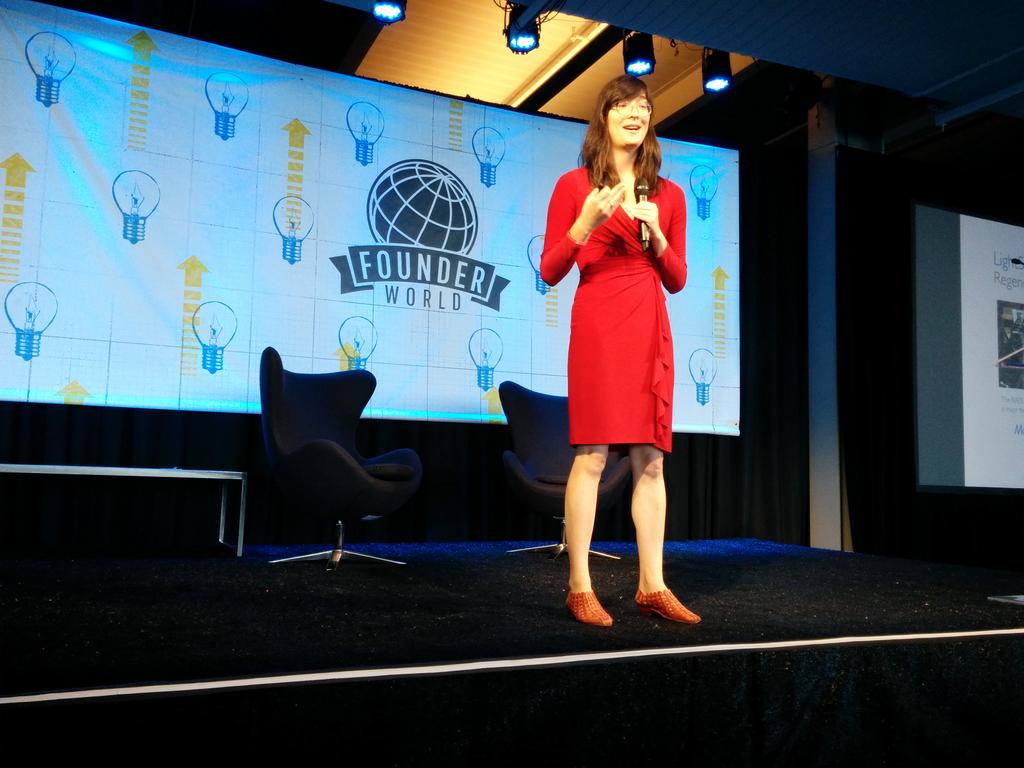 andershoff's tweet photo. My favorite talk @ Founder World 2015 was Danielle Fong from LightSail Energy, amazing story and very inspiring! https://t.co/zUtKJJeJS8