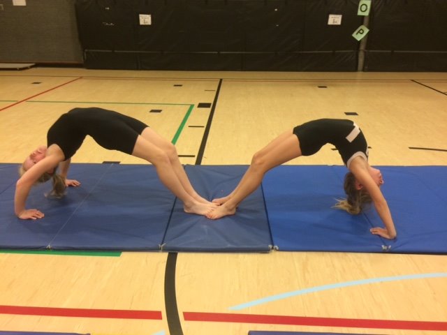 JetsGymExpress's tweet photo. That's not a mirror. Two awesome straight leg bridges from one of our elementary school classes. https://t.co/R147gMMOCh