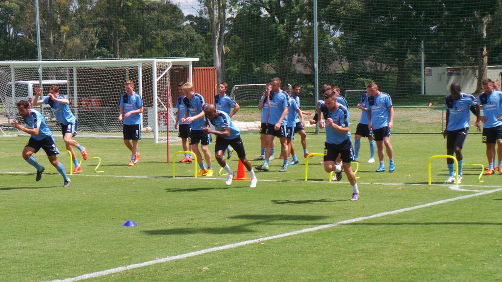 SydneyFC's tweet photo. The boys returned to the pitch today as they get set to face the @CCMariners on Saturday! #SydneyIsSkyBlue https://t.co/B2XgdjlzSI