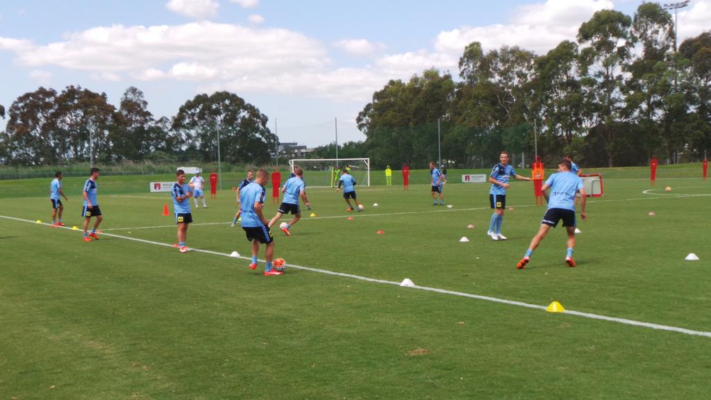 SydneyFC's tweet photo. The boys returned to the pitch today as they get set to face the @CCMariners on Saturday! #SydneyIsSkyBlue https://t.co/B2XgdjlzSI