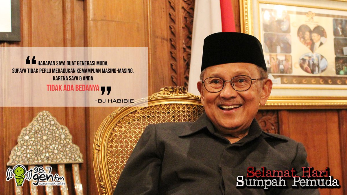 gen987fm's tweet photo. Harapan Eyang BJ Habibie buat generasi muda :) #SemangatPagiSUPERR https://t.co/Da3xKEhhB6