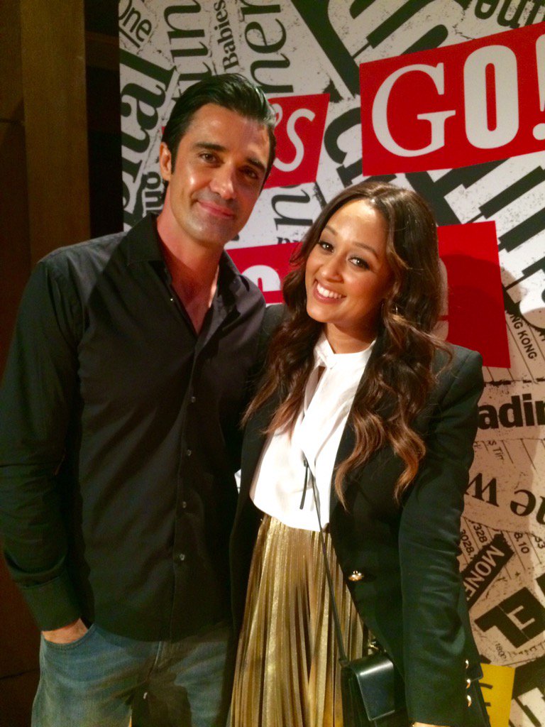 MeetAmpersand's tweet image. Our fave dynamic duo is back! The handsome @GillesMarini and stunning @TiaMowry are ROCKIN' Dallas w/ us #letsgoncc