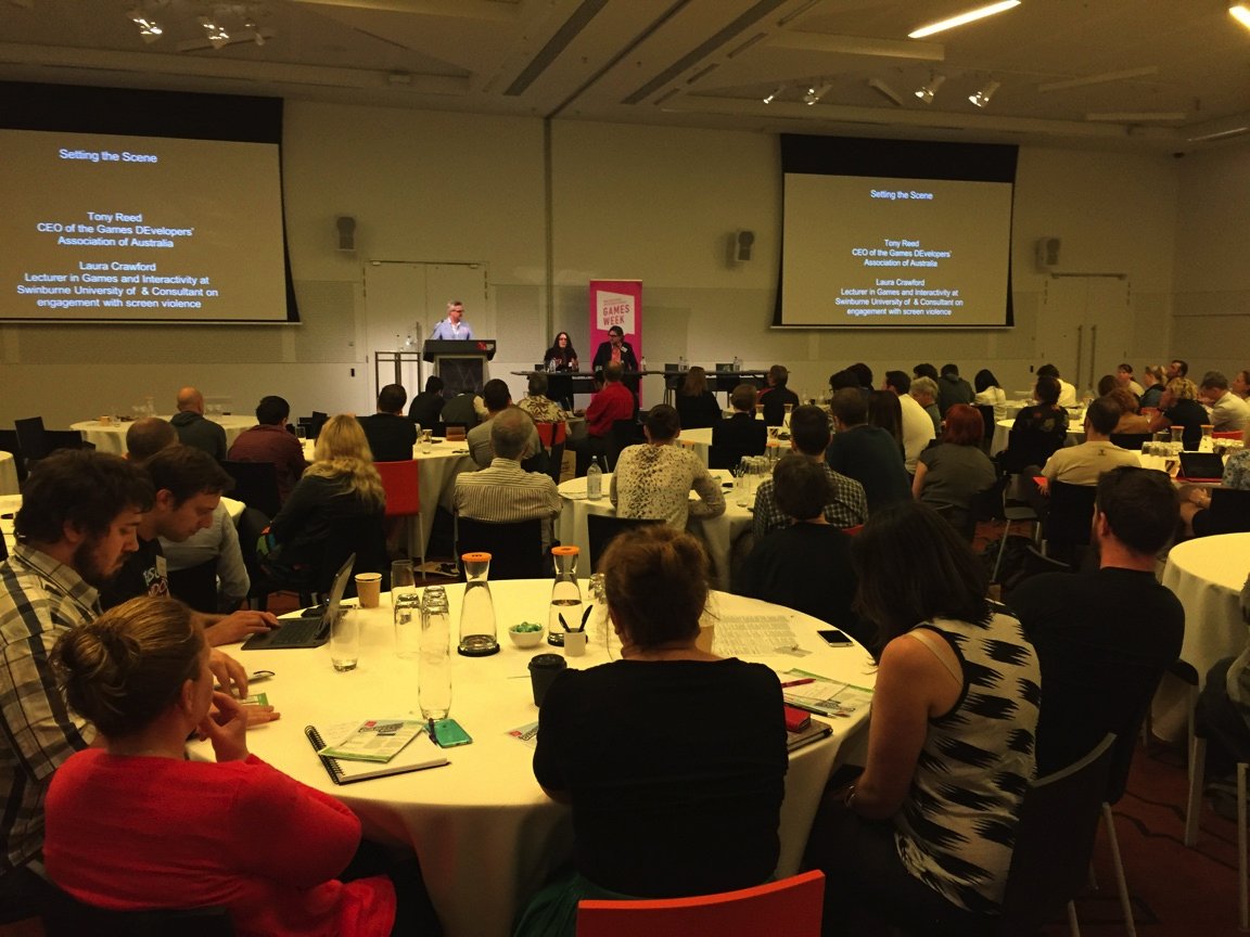 GamesWeekMelbs's tweet photo. Great crowd for the #EdGameVic Education in Games summit today! #MIGW15 https://t.co/wPzC388lXQ