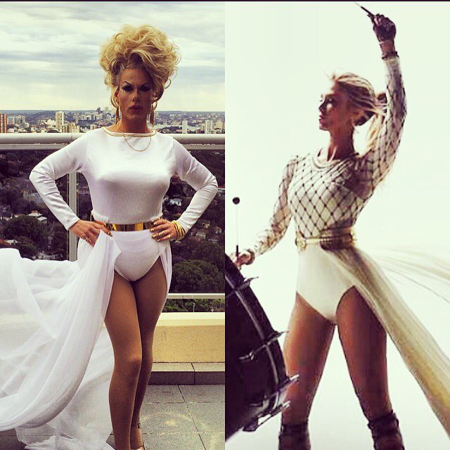 Who wore it better? <a href="/WilmaBumhurt/">Queen Wilma</a> / <a href="/DeltaGoodrem/">Delta Goodrem</a> ! #wings #diva #fierce #dragqueen #bitchstolemylook #inspiration