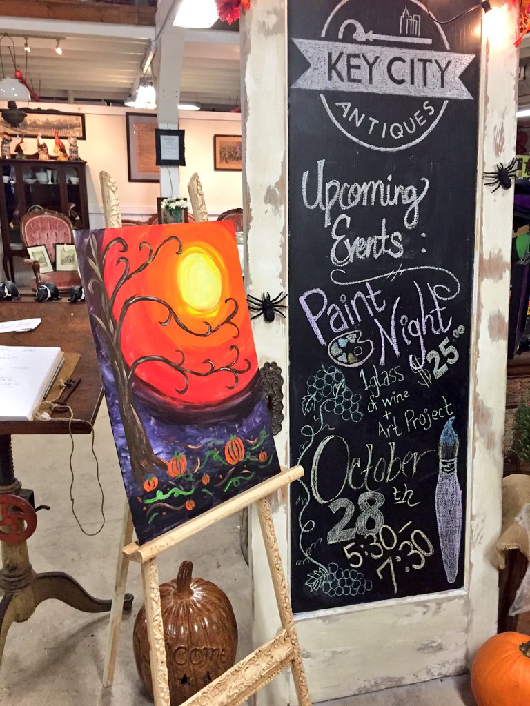 KeyCityAntiques's tweet photo. Key City had an awesome time tonight during Paint Night! 🍷🖌 Thanks to all who came! https://t.co/jEhSgmQwi8