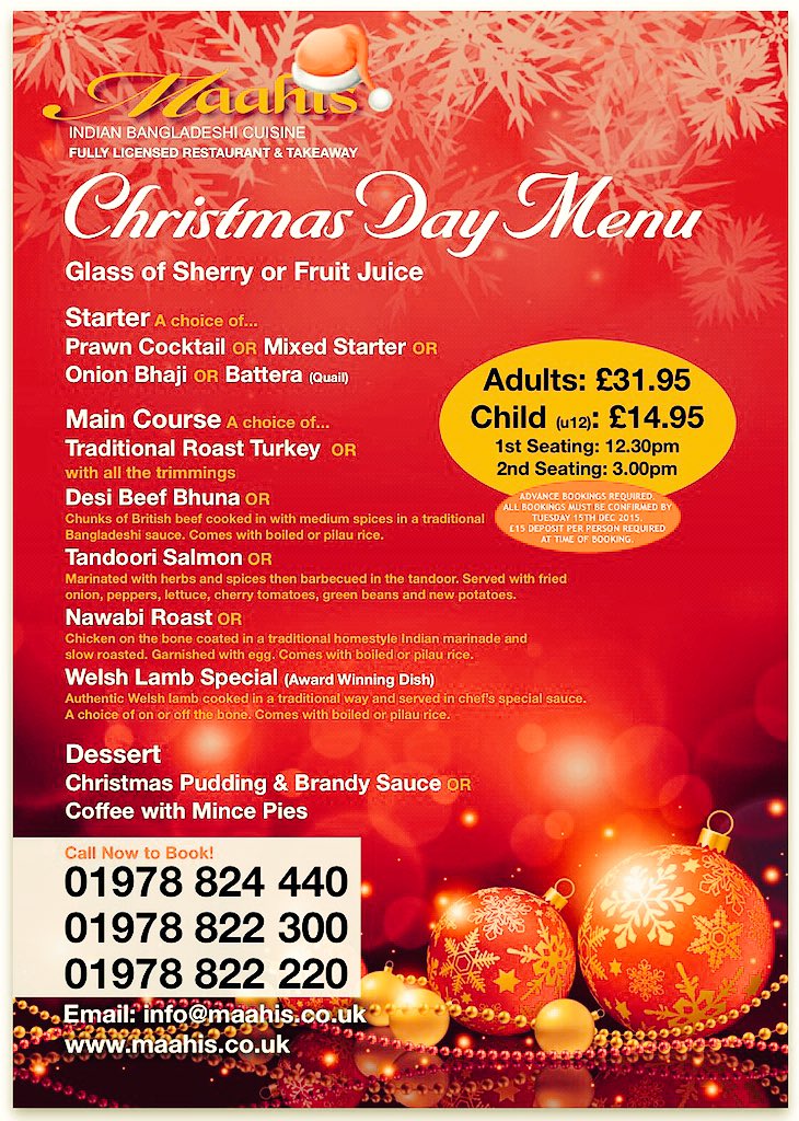 Christmas and New year bookings now Being Taken !!!